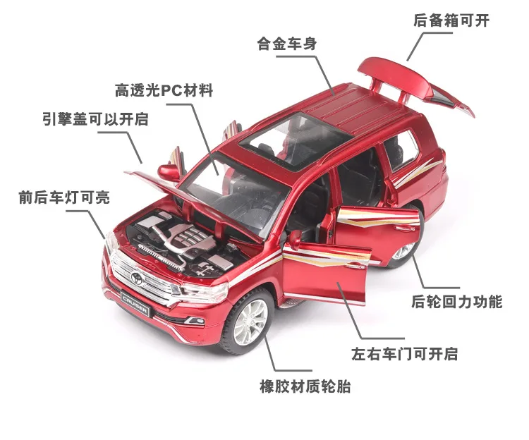 1:32 2019 новый стиль игрушечный автомобиль TOYOTA LAND CRUISER металлическая игрушка из