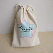 500pcs/lot custom brand logo cotton canvas tote drawstring bags gift shopping pouch eco-friendly storage grocery bag for ad