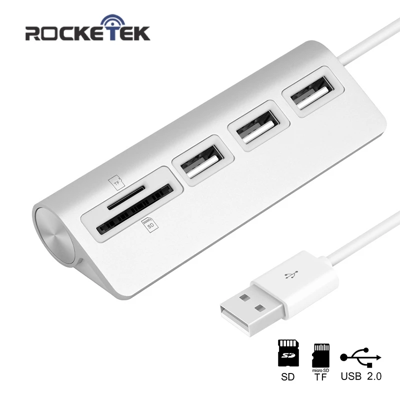 

Rocketek multi usb 2.0 hub 3 port adapter splitter Aluminum SD/TF Card Reader for MacBook Air computer laptop accessories