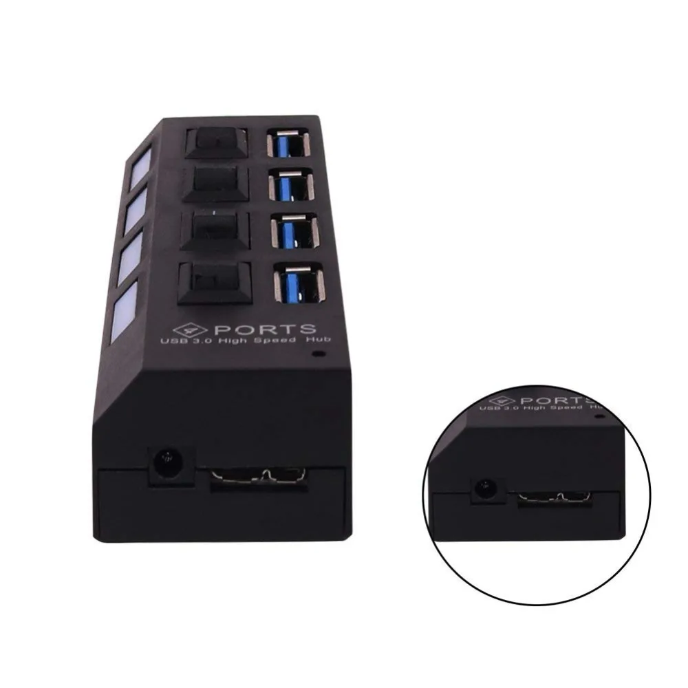 Leadzoe USB Hub 3 0 Высокоскоростной 4 портовый концентратор разветвитель вкл/выкл