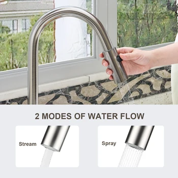 

2019 Pull-Down Sprayer Kitchen Faucet Tap With 360 Degree Swivel Brass Spout Rotate Faucet Nozzle Tap Kitchen Faucet Accessories