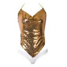 Женская Новинка блестка украшение купальники бюстгальтер купальный костюм бикини топы купальник с поролоном