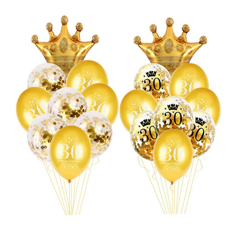 

30 40 50 60 Years Birthday Balloons 30th Birthday Party Decorations Confetti Balloon Number 40th 50th Adult Gold Black Birthday