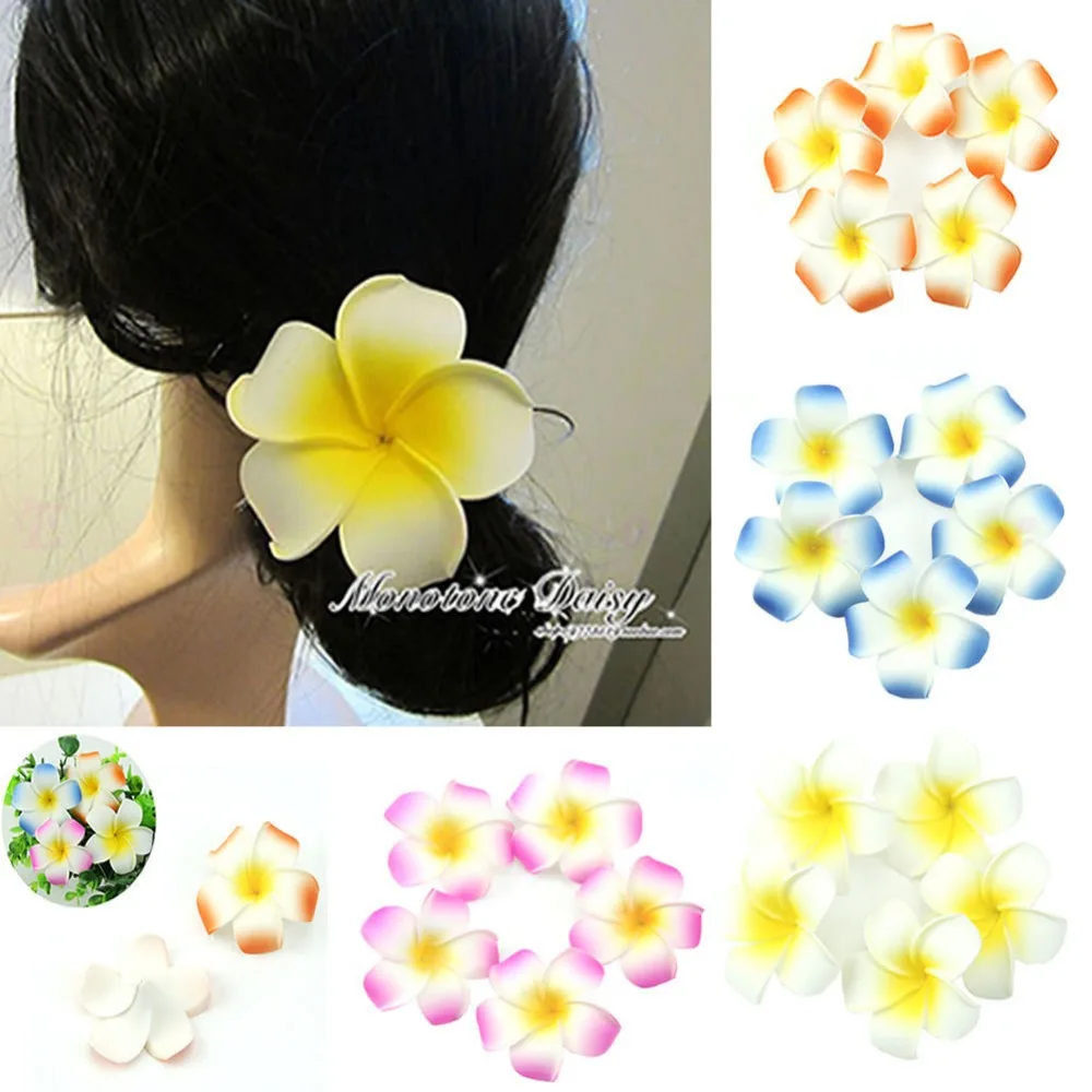 

5pcs Plumeria Hawaiian Foam Frangipani Flower For Wedding Party Decor