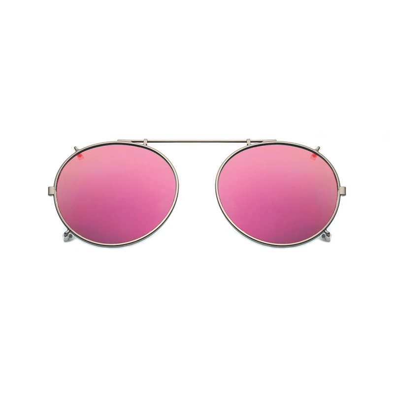 Поляризованные Круглые Солнцезащитные очки на застежке унисекс с розовым покрытием, зеркальные солнцезащитные очки для вождения, металлические очки овальной формы на застежке uv400