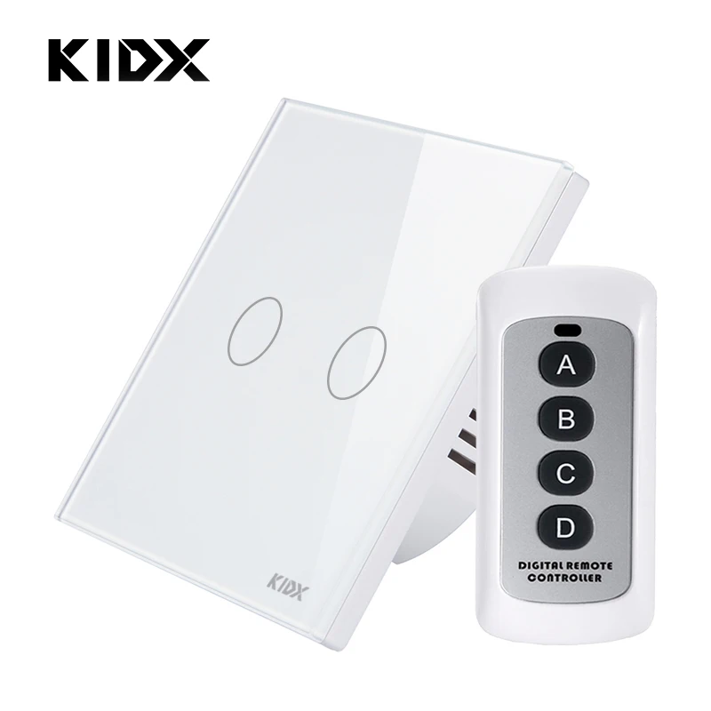 Kidx Eu Uk Standard Remote Control Switch 2 Gang 1 Way
