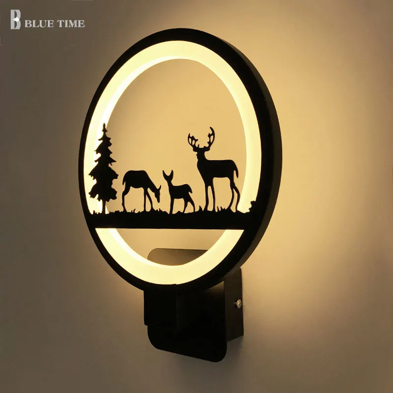 

Black Acrylic Led Wall Light For Living Room Beside Room Bedroom Luminarias LED Sconce Bathroom Wall Lamp Modern AC85-260V