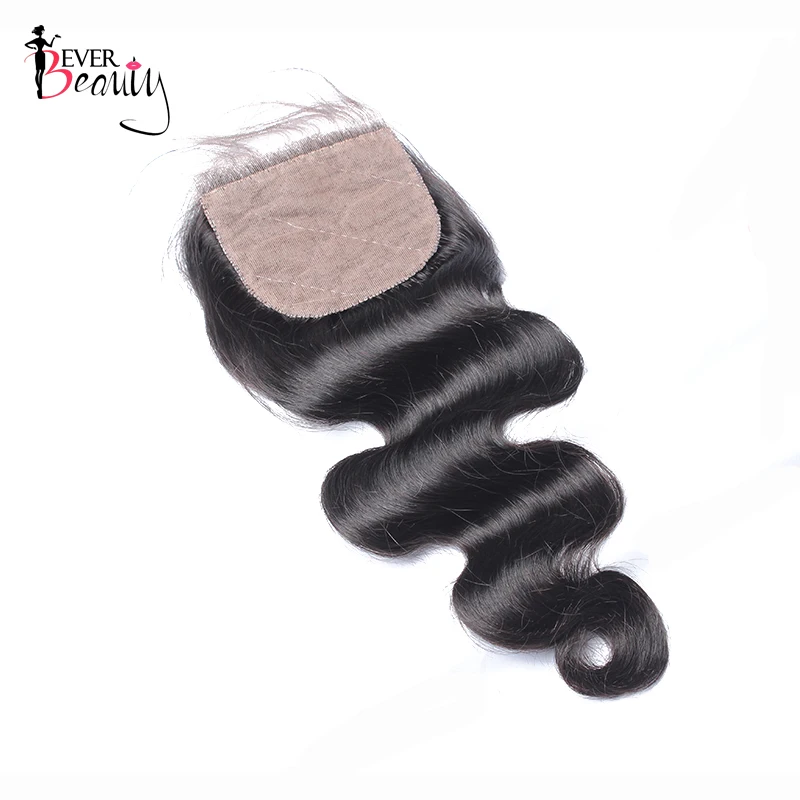

Silk Base Closure Brazilian Body Wave Human Hair Closure 4x4 Free Part With Baby Hair Bleached Knots Ever Beauty Remy