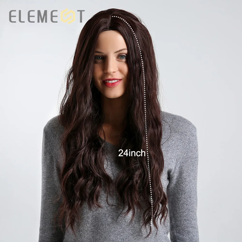 

Element 24 inch Synthetic Wig for Women Body Wave Hairstyle Dark Brown Light Blonde Color Heat Resistant Party Daily Wear Wigs