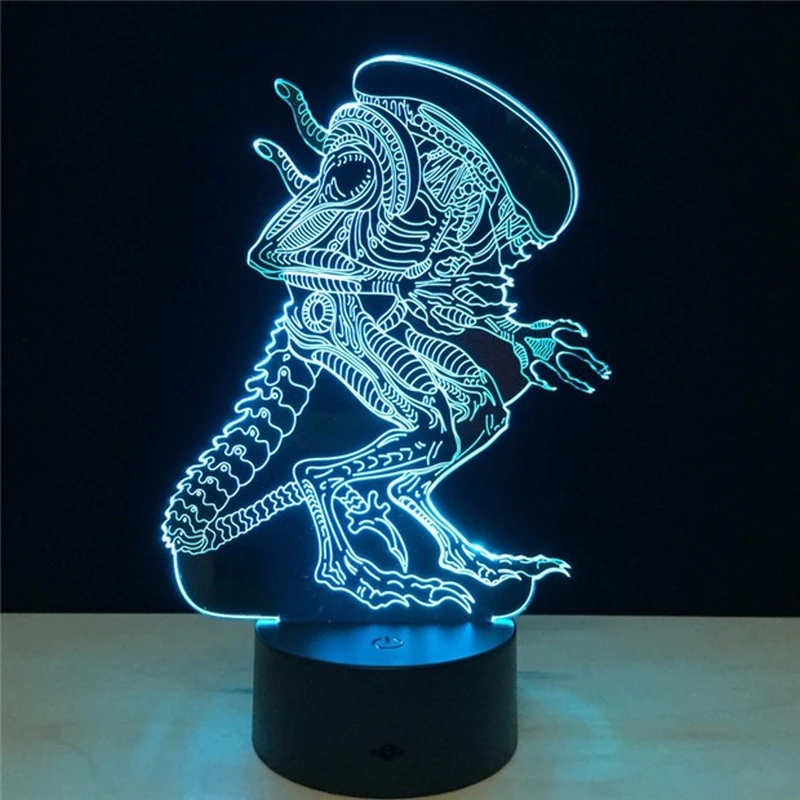 3D LED Alien vs Predator Lighting Mood Lamp 7 Colors