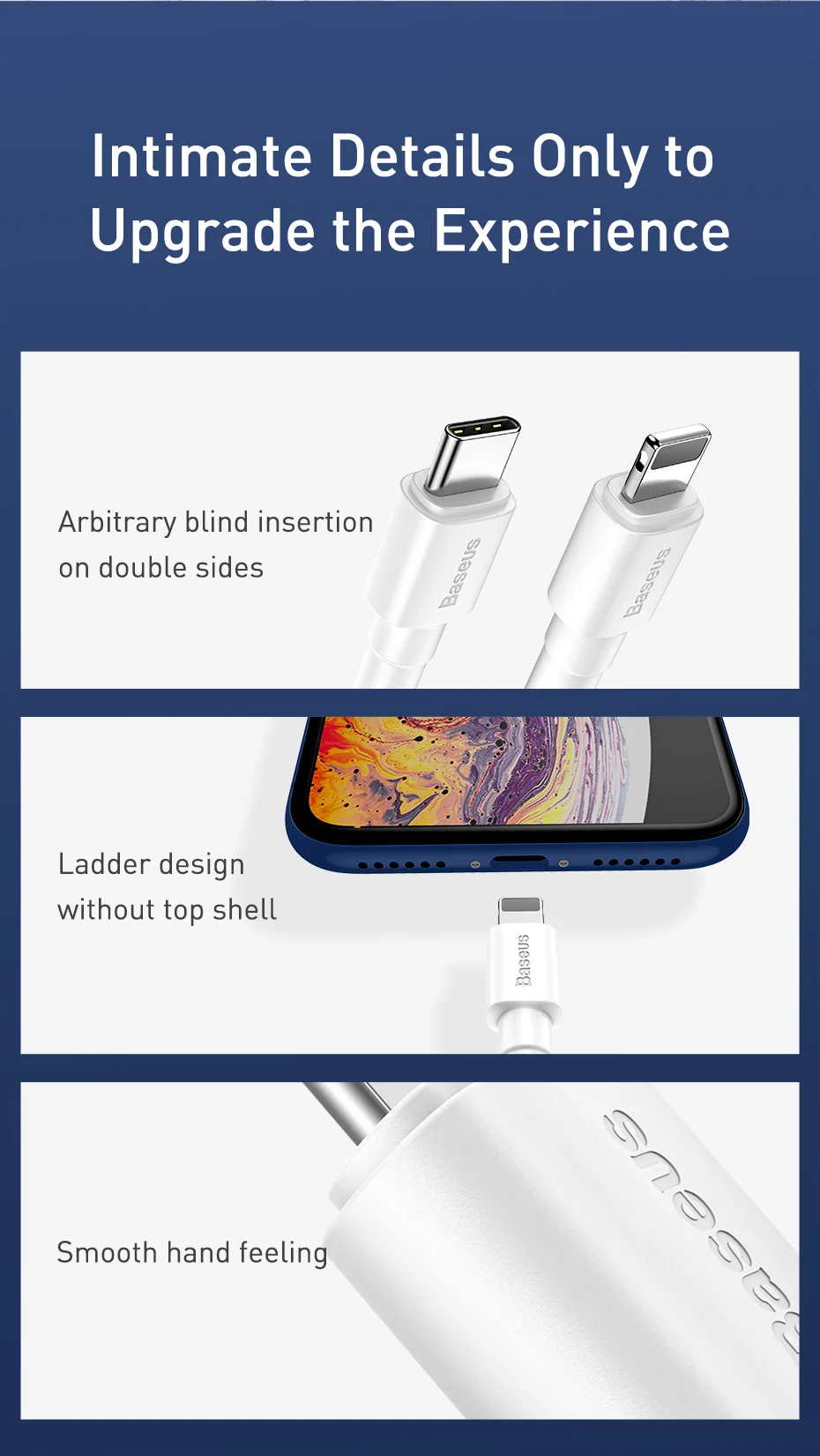 Baseus USB кабель для iPhone XS Max XR X Быстрая зарядка зарядное устройство USB-C Шнур Micro usb type C кабель для Android кабели для мобильных телефонов