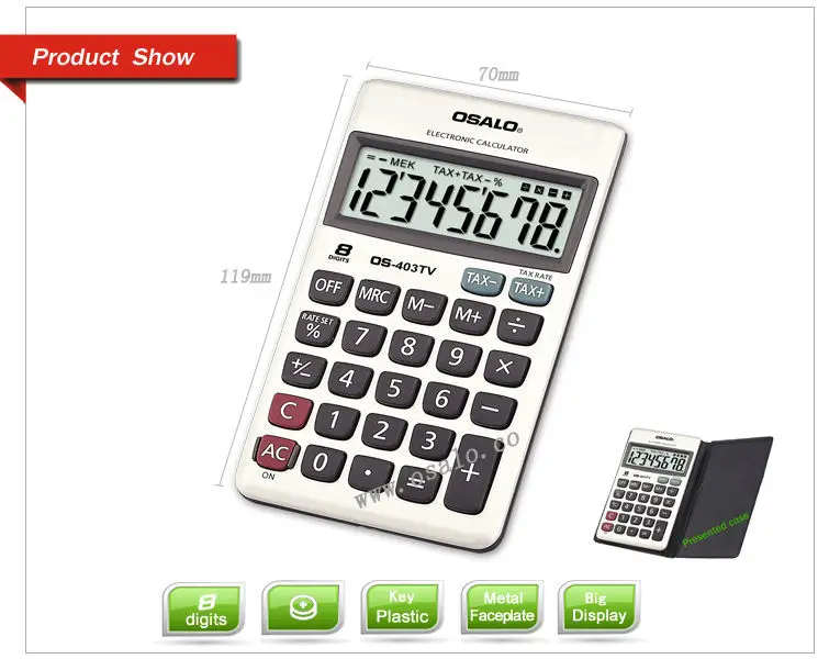 403TV البسيطة جيب حاسبة 8 أرقام المحمولة طالب القرطاسية مكتب المدرسة أداة العلامة التجارية Calculadora