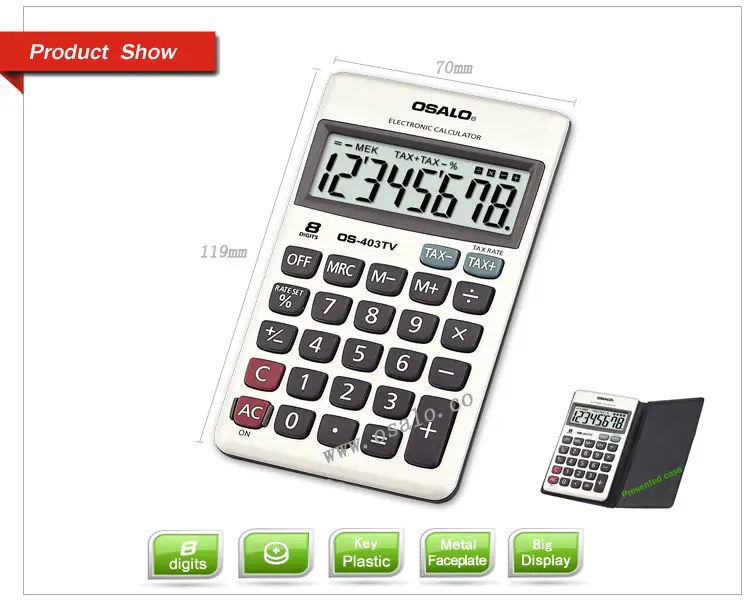 403TV البسيطة جيب حاسبة 8 أرقام المحمولة طالب القرطاسية مكتب المدرسة أداة العلامة التجارية Calculadora 403TV البسيطة جيب حاسبة 8 أرقام المحمولة طالب القرطاسية مكتب المدرسة أداة العلامة التجارية Calculadora