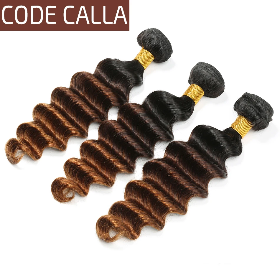 

Code Calla Peruvian Loose Deep Ombre Color Bundles 3/4 Bundles 100% Unprocessed Raw Virgin Human Hair Extensions Free Shipping