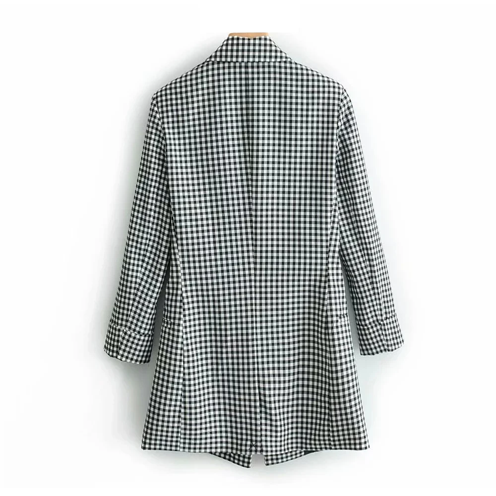 Klacwaya أنيقة النساء سترة بدلة 2019 مكتب السيدات الأزياء الحلل حقق طوق جاكيتات الكورية الفتيات عارضة وتتسابق الدعاوى