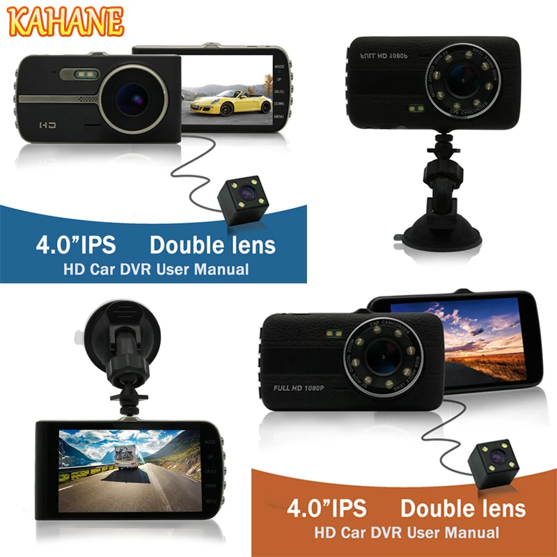 

4" 1080P Car DVR Camera Video Recorder Dual Lens Car Camcorder Tachograph Parking Rear View Camera FOR Hyundai Toyota Nissan KIA