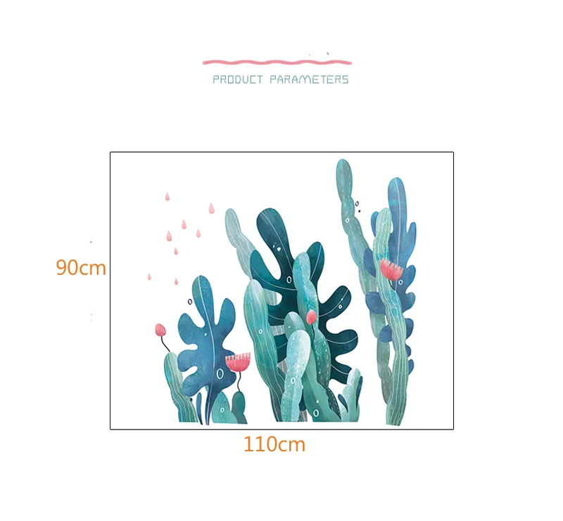 Креативные Наклейки на стены из ПВХ с водорослями кораллового кактуса DIY/наклейки для стены в гостиной