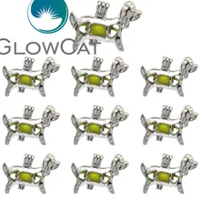 

10x K583 Puppy Dog Pearl Cage Jewelry Making Beads Cage Pendant Essential Oil Diffuser Aroma Locket For Oyster Pearl