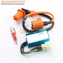 Scooter Performance 6 pin Racing AC CDI Ignition Coil Spark Plug for GY6 50cc 125 150cc