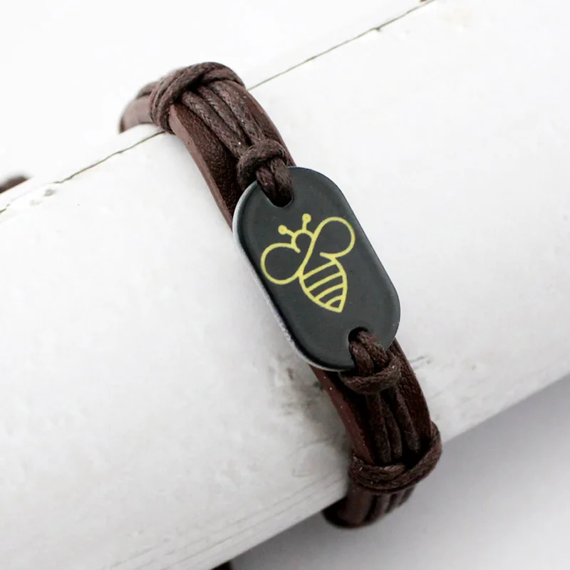 Модные Boho Bees Honeybee мужские браслеты морская черепаха кожаный браслет для мужчин