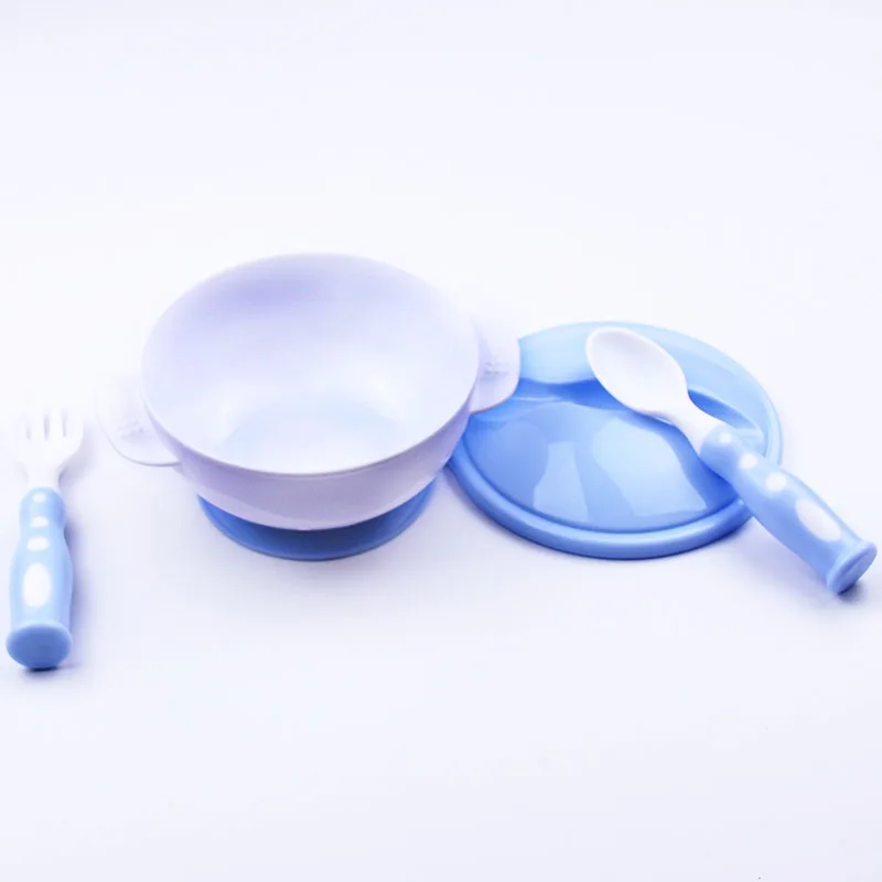 3Pcs Baby Dinnerware Set Suction Bowl For Newborn Fork Spoon Bowls