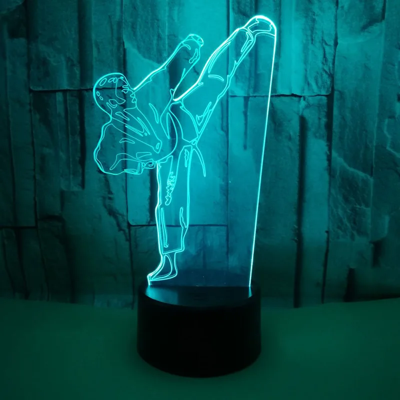  Night Light Creative 3D LED Light Vision Gradient Karate Table Lamp USB Taekwondo Modelling Bedroom - 32916950945