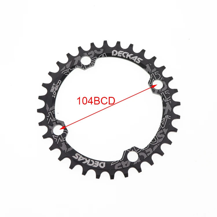 Deckas передняя Звездочка 104 BCD круглый стержень для shimano 32 t/34/36/38 T MTB велосипеда инструмент для демонтажа цепи велосипеда(руль зубчатая пластина кольцо в виде цепочки 104bcd