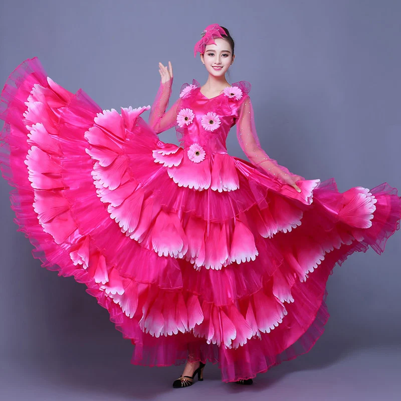 Женский испанский Senorita танцевальный костюм танцовщица фламенко нарядное платье наряд для вечеринки