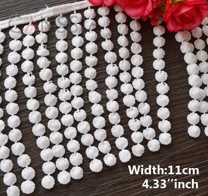 

1yrd/lot Width:11cm Exquisite bead design tasse lace accessories water-soluble embroidery lace,sewing Garment. (ss-344)
