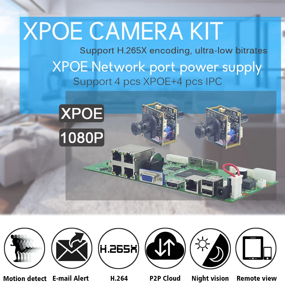 OUERTECH 4CH 1080P XPOE комплект CCTV системы безопасности части для внутренней наружной камеры с основной платой P2P система видеонаблюдения