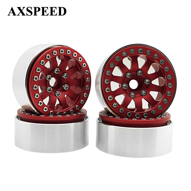 Special Offers 4pcs SCX10 RC4WD 1:10 Crawler Car Wheels Rims 1.9" Alloy Beadlock Wheels Hub RC Rock Crawler Car Parts