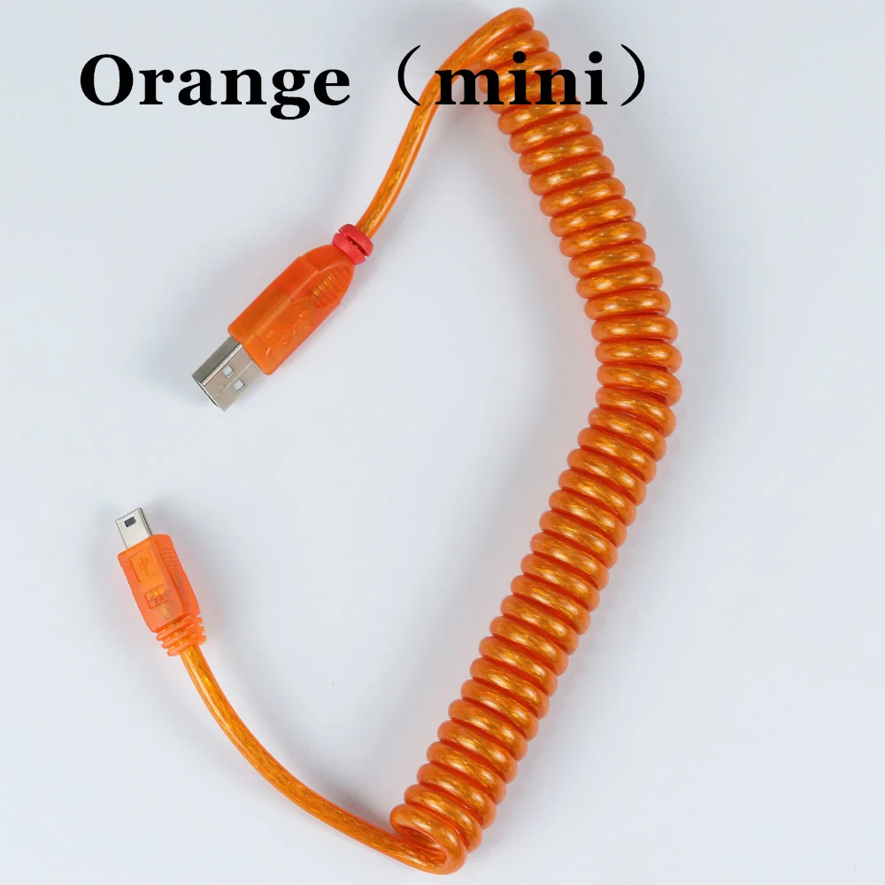 LINDY USB Спиральный кабель провод механическая клавиатура GH60 USB кабель мини USB порт для покера 2 GH60 Комплект клавиатуры DIY - Цвет: Lindy mini  Orange