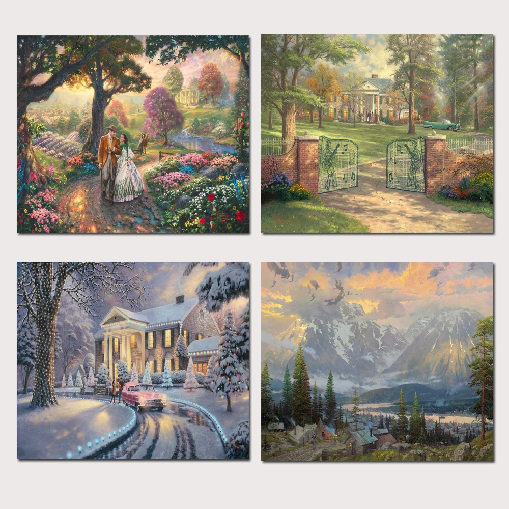 Thomas Kinkade вышел с ветром HD печать абстрактная живопись напечатанная на постеры