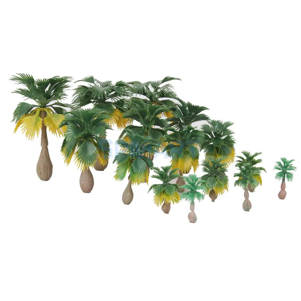 

15pcs Layout Model Train Palm Trees Rain Forest Scale 1: 100-1:300