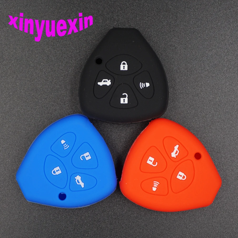 Силиконовый чехол Xinyuexin для автомобильного ключа Toyota Corolla Hilux Vitz Rav4 Aqua Camry Highlander Land