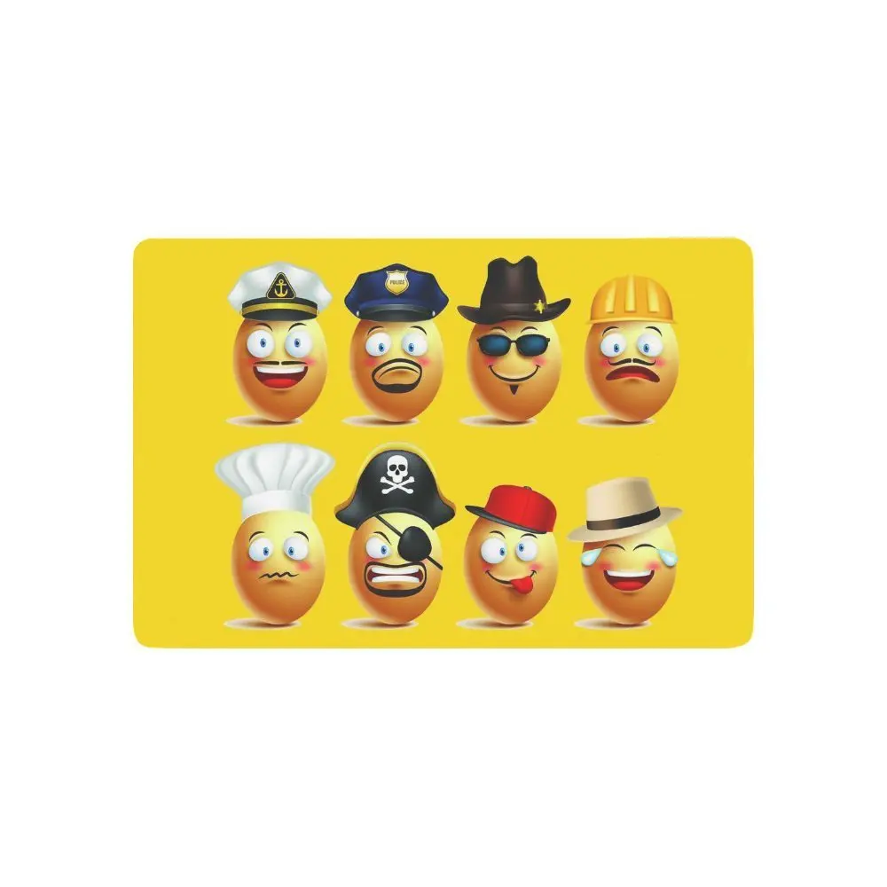 Buy Emoji Faces Anti slip Door Mat Home Decor, Yellow