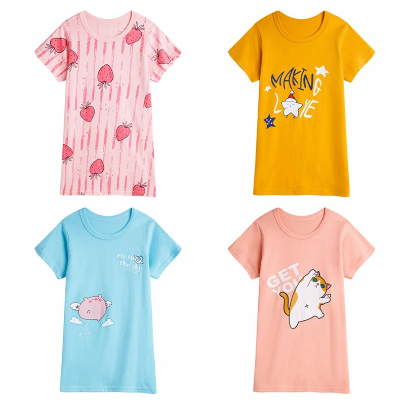 

2019 Summer children clothing girls 2-10Y girls nightdowns cotton Nightdress for girls cartoon Fruits print dresses girls