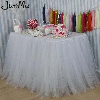 

100cm x 80cm Ivory Tulle Tutu Table Skirt Custom Wonderland Tulle Table Skirting Wedding Birthday Baby Shower Party Decoration
