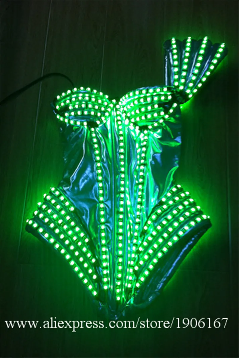 Full Colors Led Flashing Luminous Light Up Sexy Lady DS Dress Suit Costume Dance Wear For Women LED Clothing Free Shipping2
