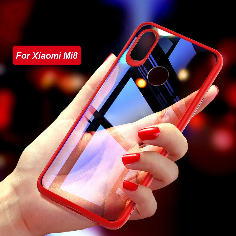 Для Xiaomi Mi8 чехол 2 в 1 HD Прозрачный Жесткий ПК + мягкий ТПУ противоударный для