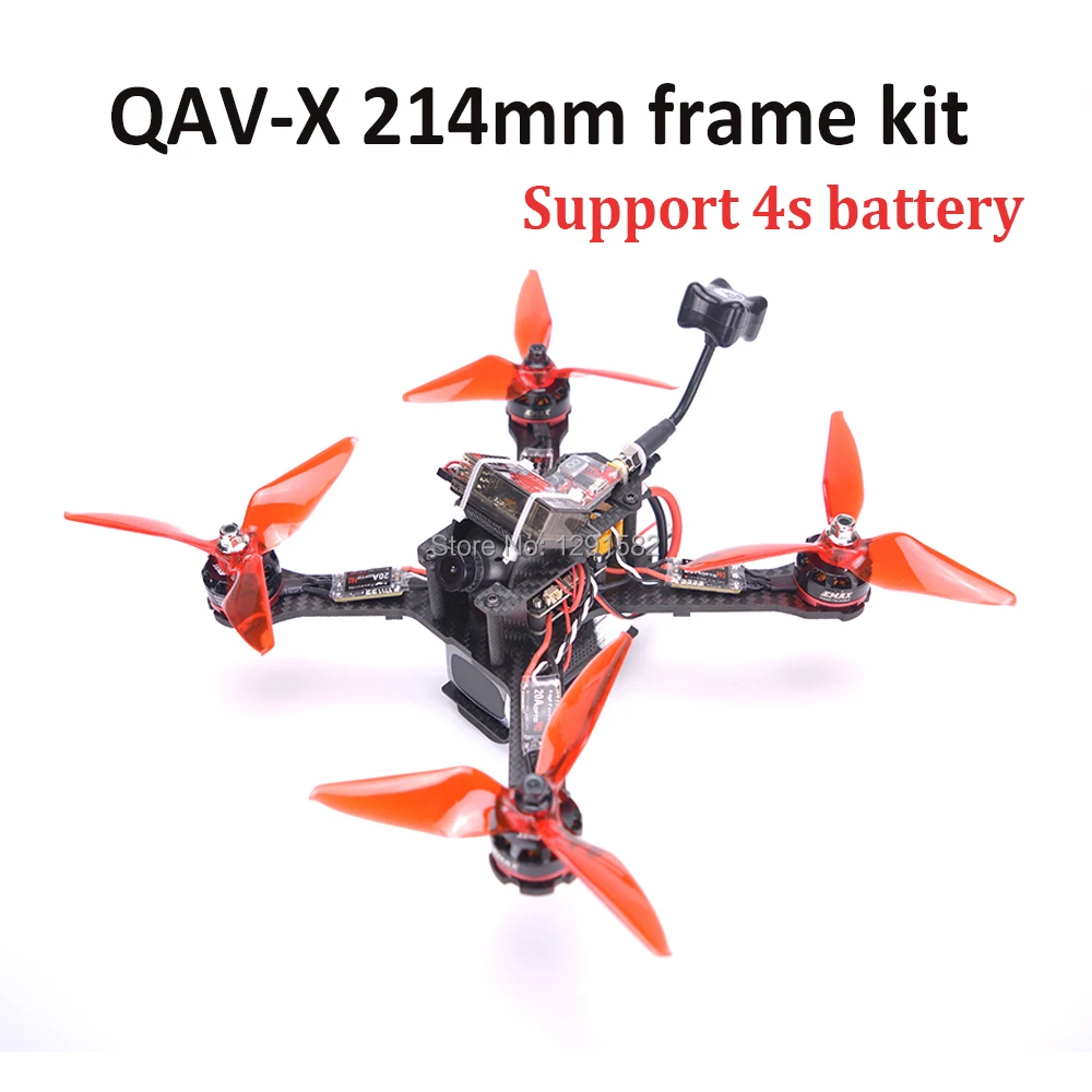 

QAV-X 214 214mm w/ 4mm Arm Carbon Fiber Frame F3 Acro controller Matek XT60 PDB Littlebee 20A Pro ESC RS2205 motor 2-4S TS5828L