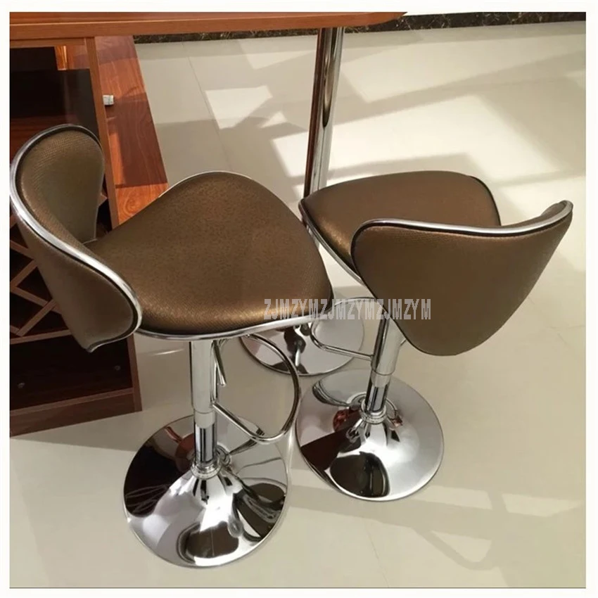 Поворотный барный стул из нержавеющей стали, вращающийся на 58-78 см, регулируемая высота, высокий барный стул, барный стул со спинкой, мягкая