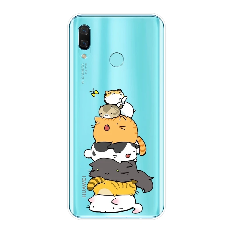 Задняя крышка Kawaii Cat Japan для Huawei Nova 2i 3 3I 3E 2 Lite Plus мягкий силиконовый чехол Smart 2017