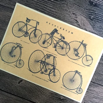 

Free ship Retro Bicycle Chart Poster Vintage Wall Sticker Art Prints Picture home decor bar cafe pub Painting 30x42cm ZNP-B017