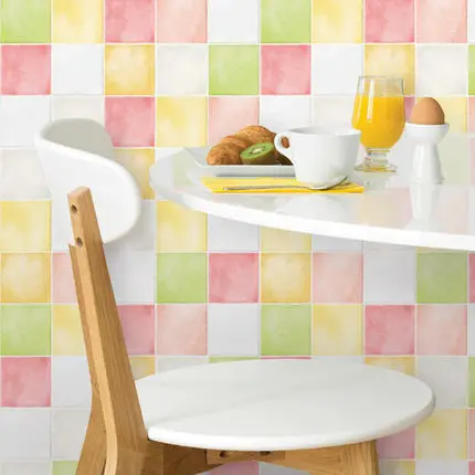 Self adhesive bathroom wallpaper waterproof , Mosaic wall paper PVC