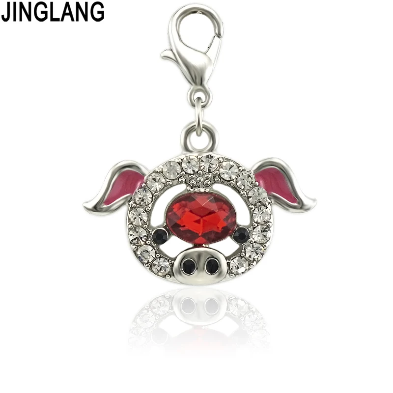 JINGLANG Подвески свинка Винтаж античное покрытие маленькие Животные для браслетов