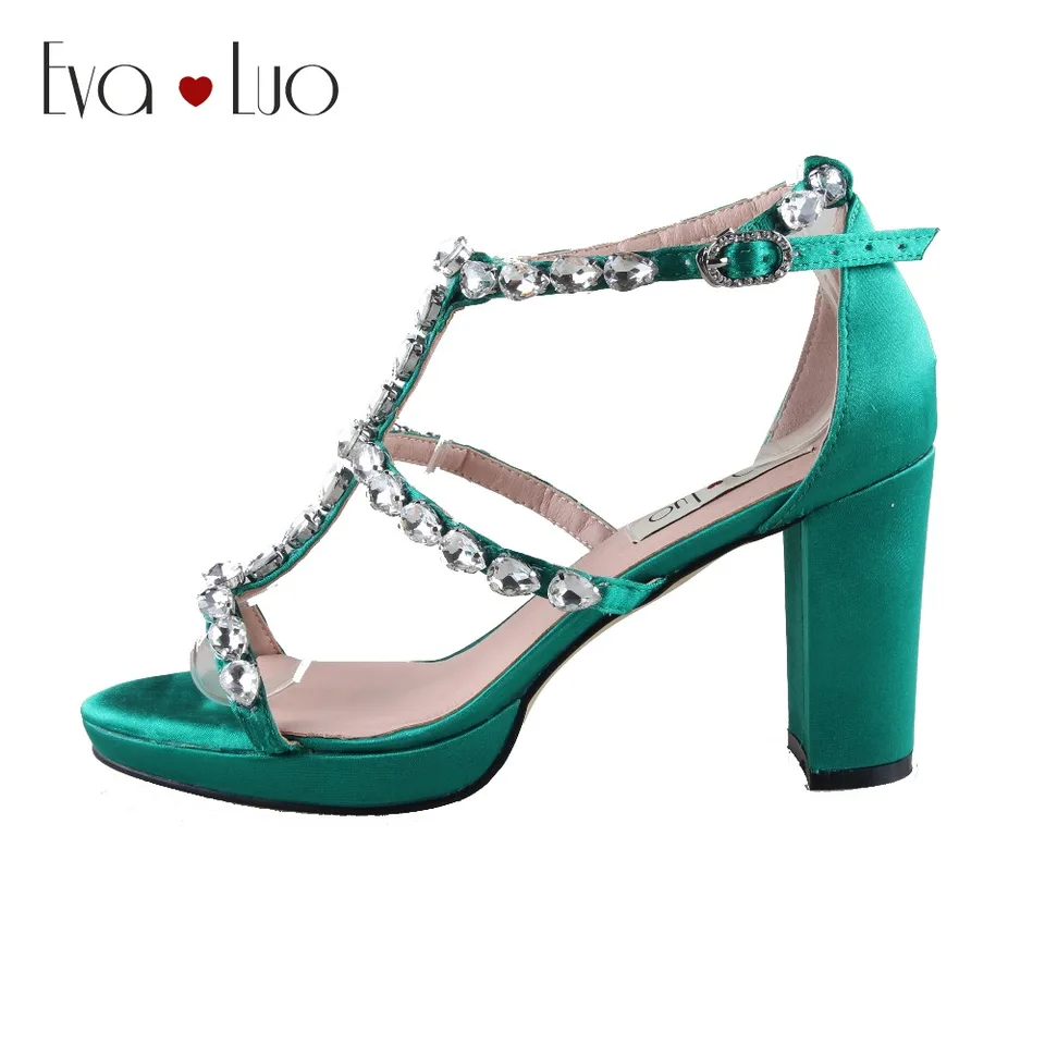 emerald green strappy heels