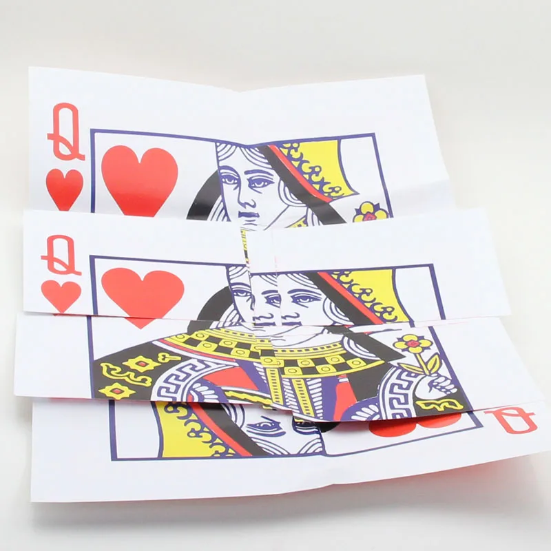 Jinhuo Magic Close Up Magic Tricks Broken Card Q Torn and Restored Card