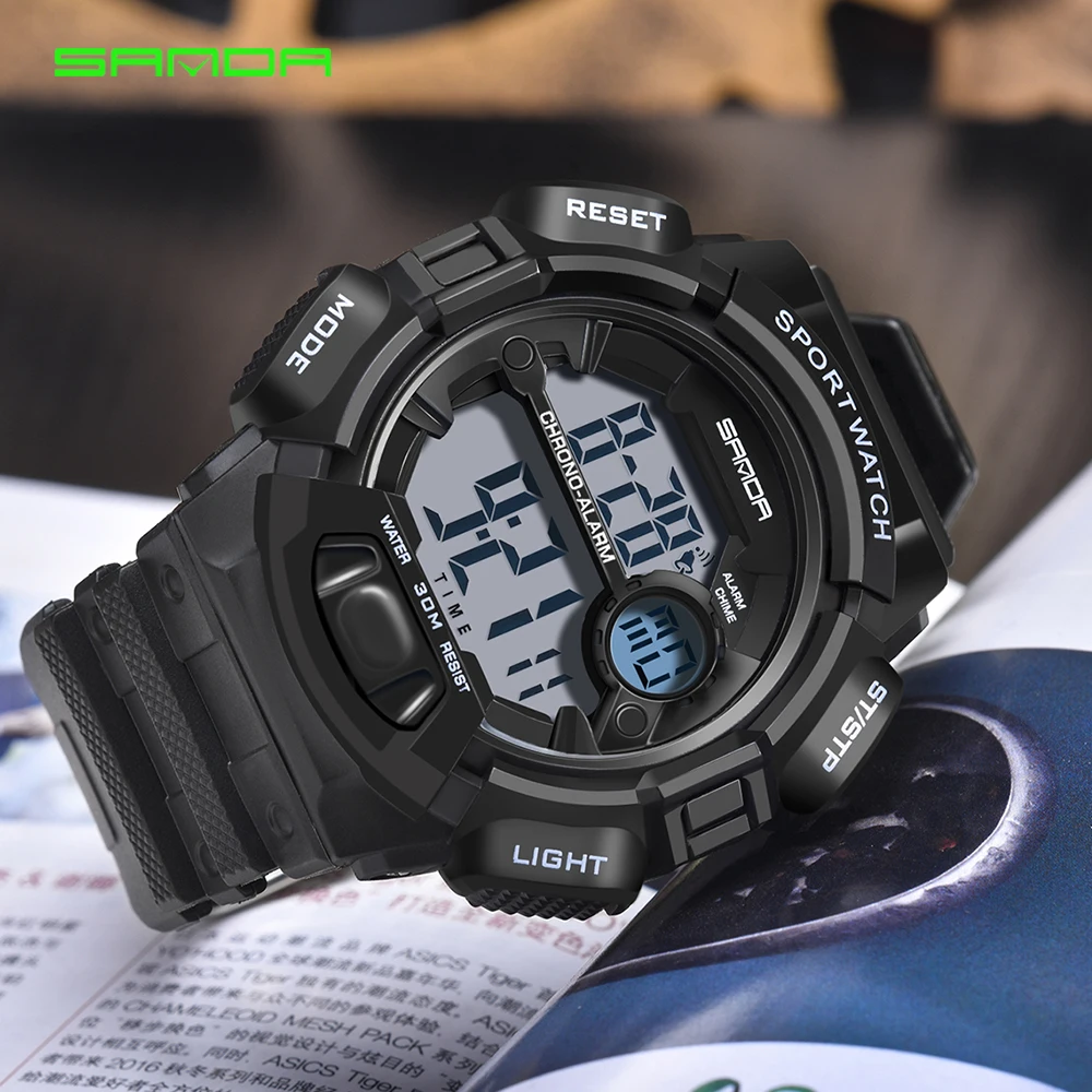 

SANDA 2019 New Military Sport Watch Men Alarm 30M Waterproof Watches LED Back Light Digital Wristwatches Relogio Masculino