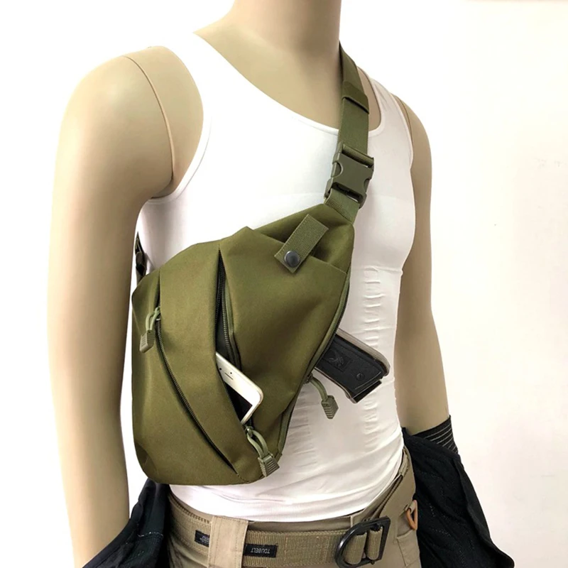 

Concealed Tactical Storage Gun Carry Bag Pistol Holster Men Right/Left Shoulder Bag Hunting Accessories Anti-theft Chest Bag